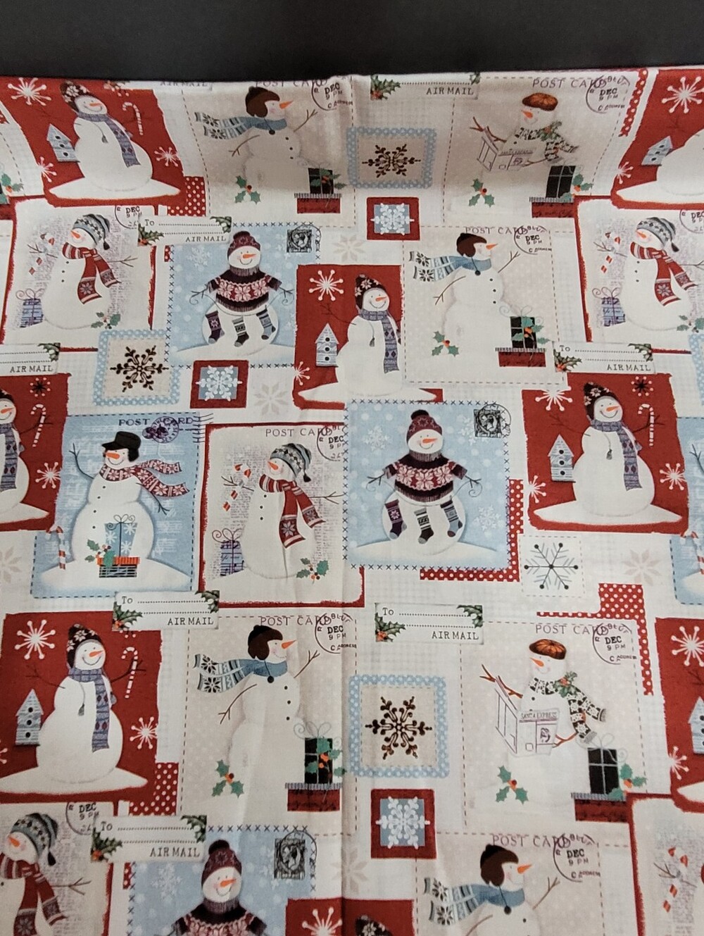 Holiday Snowman Print Sewing Fabric Hobby Lobby 2 Yards (1023)